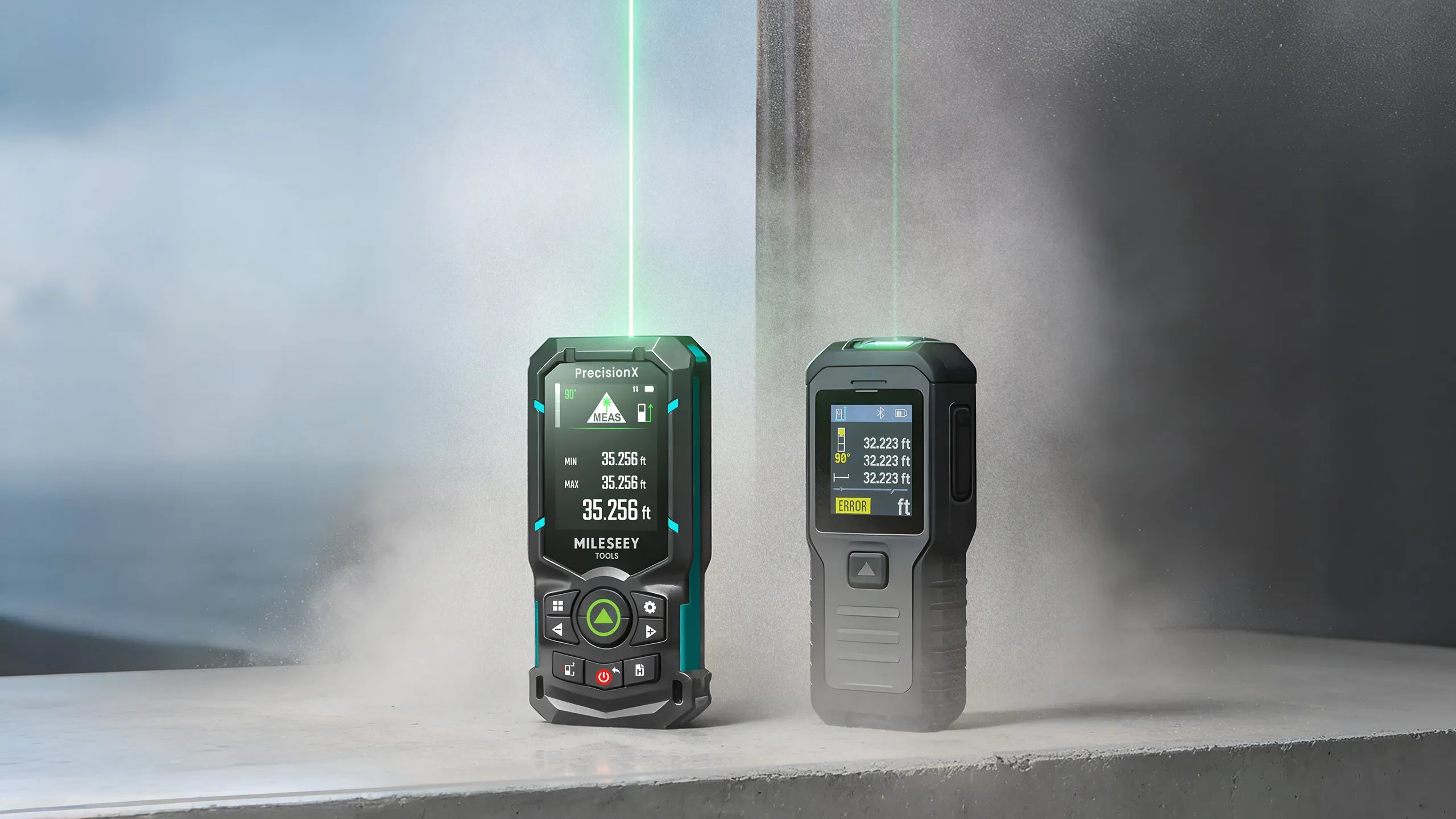 S50 laser measure in dust