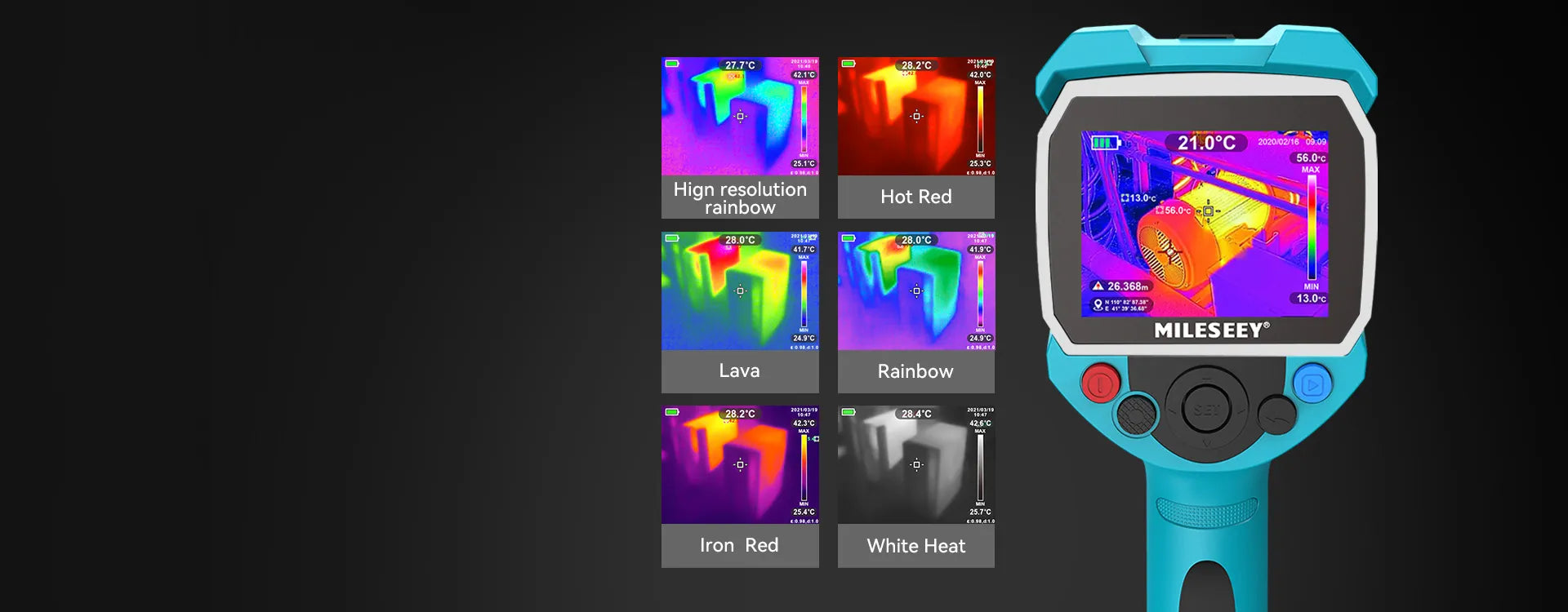 TR120 six color palettes adjustable emissivity