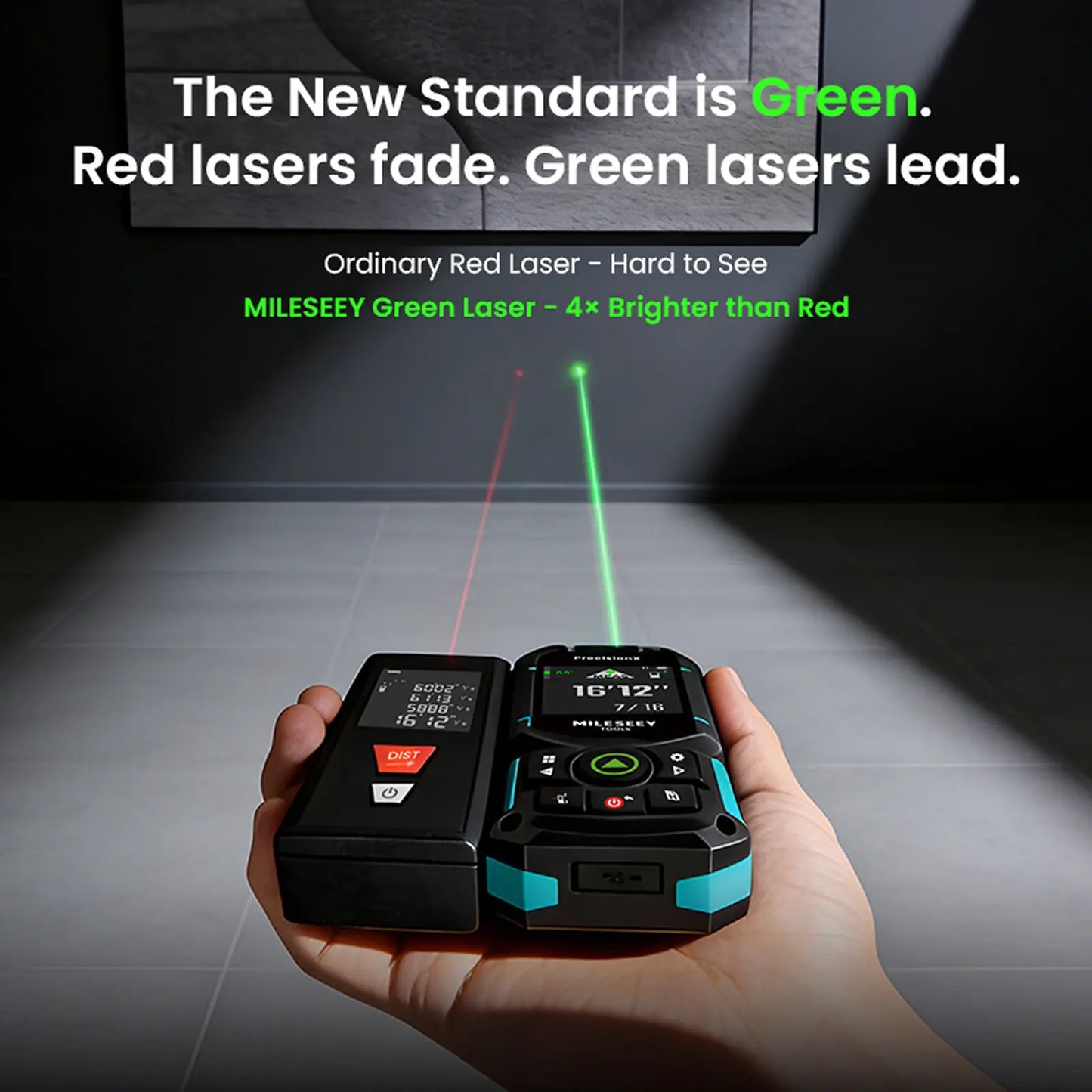 S50 Green-Beam Laser Measure Powered by PowerBurst™ Mileseey Canada