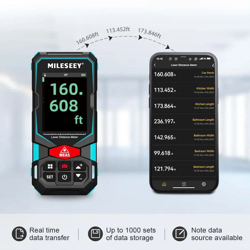 S7 330ft Outdoor Laser Measure with Camera Mileseey Canada